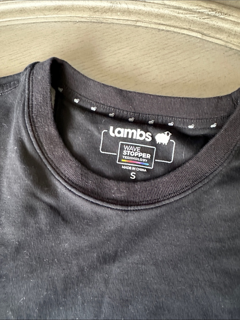 Louis Vuitton Black Crewneck Tee with Subtle Neck Print
